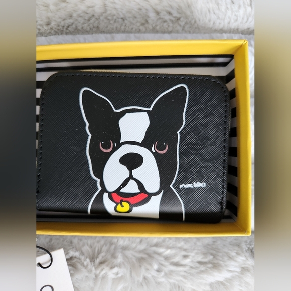 Marc Tetro Boston Terrier Black Dog Wallet Wristlet NWT - Picture 2 of 9